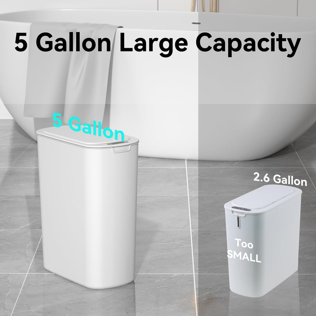 Built-in bag fixing ring secures liners in the LJIACLEA can