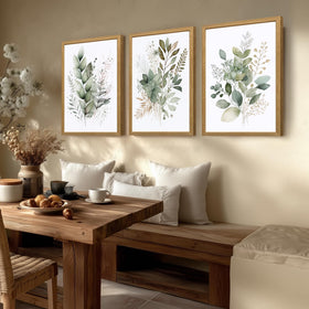 LLEEMPI eucalyptus leaf canvas close-up for a calming botanical touch