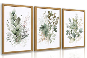 LLEEMPI sage green wall art set 3 group shot for cohesive living room decor