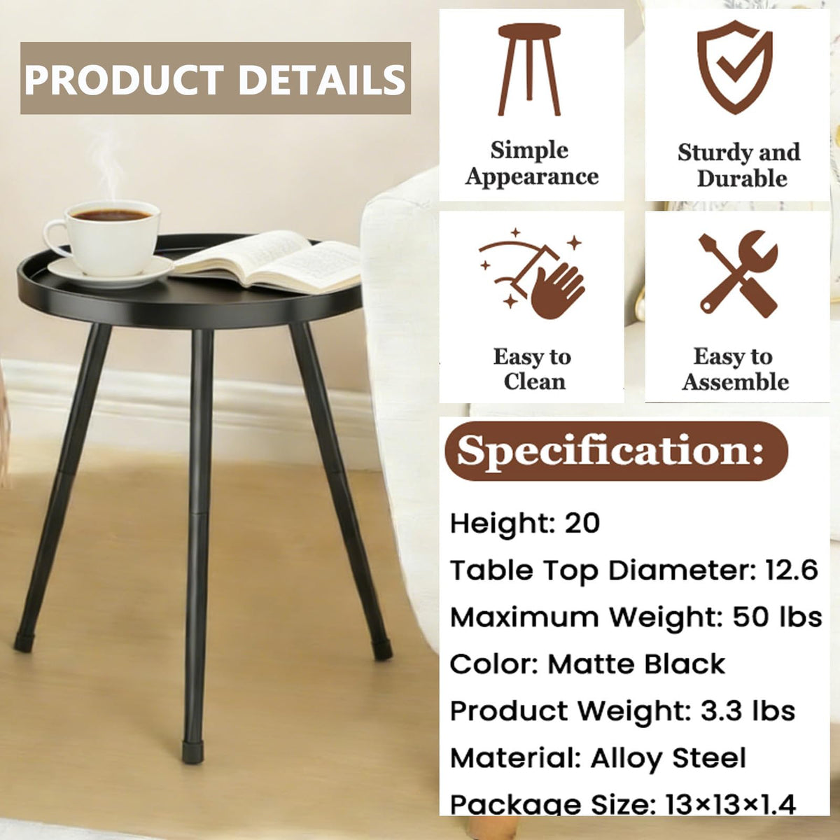 LMGVRZK plant stand side table displaying greenery within reach.