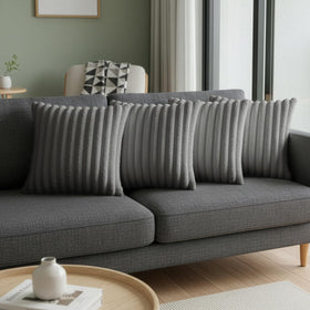 LMKLOP gray throw pillow cover texture closeup, plush faux fur for a cozy feel.