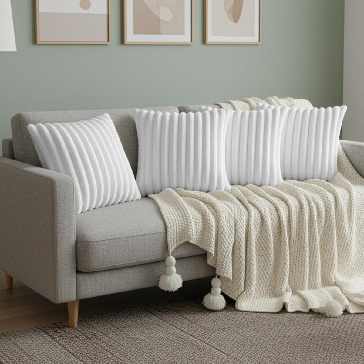 LMKLOP machine washable white pillow cover 18x18 easy care