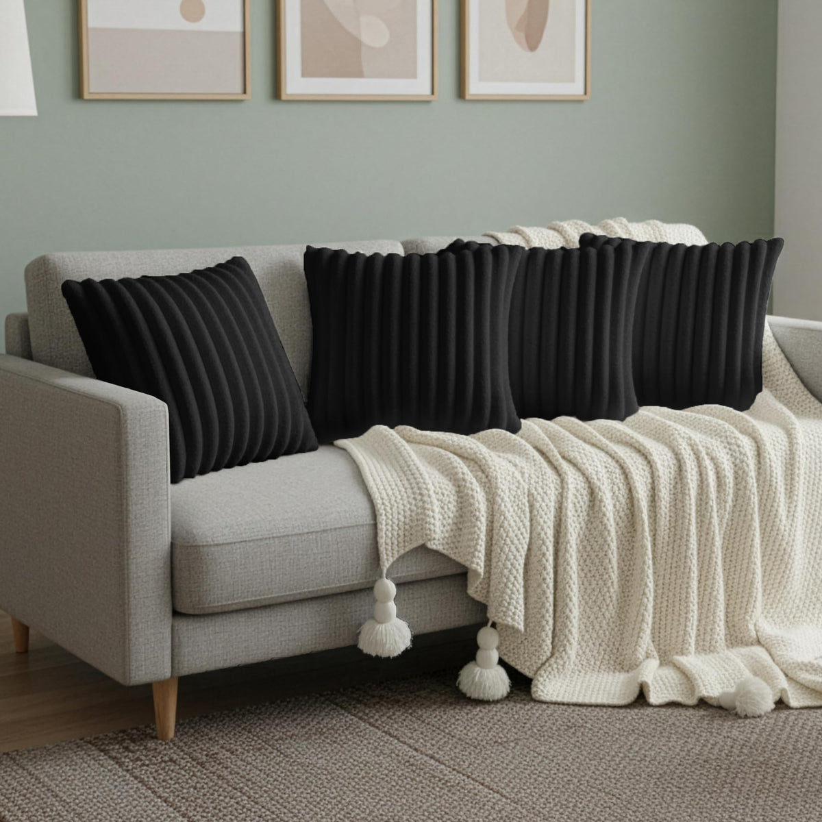 LMKLOP set of 4 pillow covers with packaging and care guidance