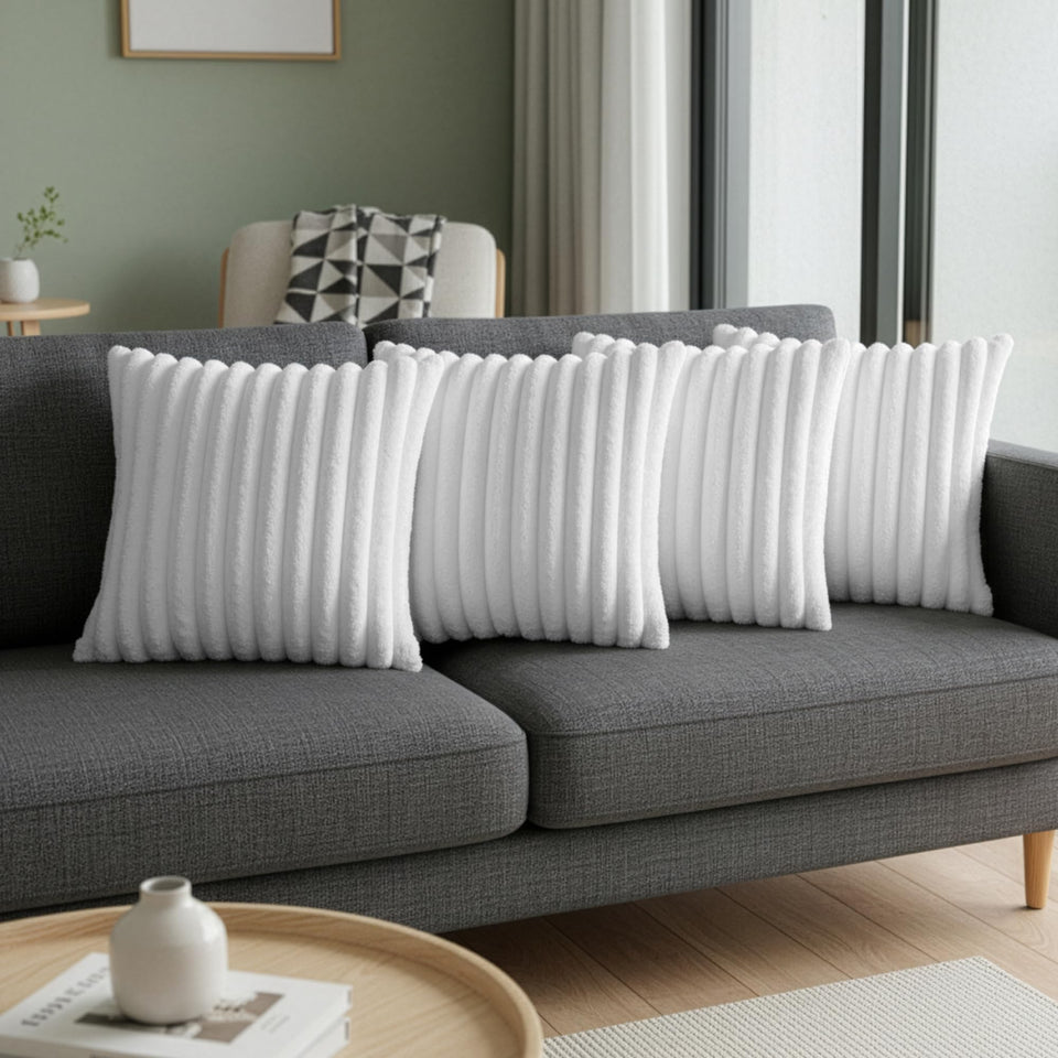 LMKLOP white faux fur pillow cover close-up texture for couch or bed