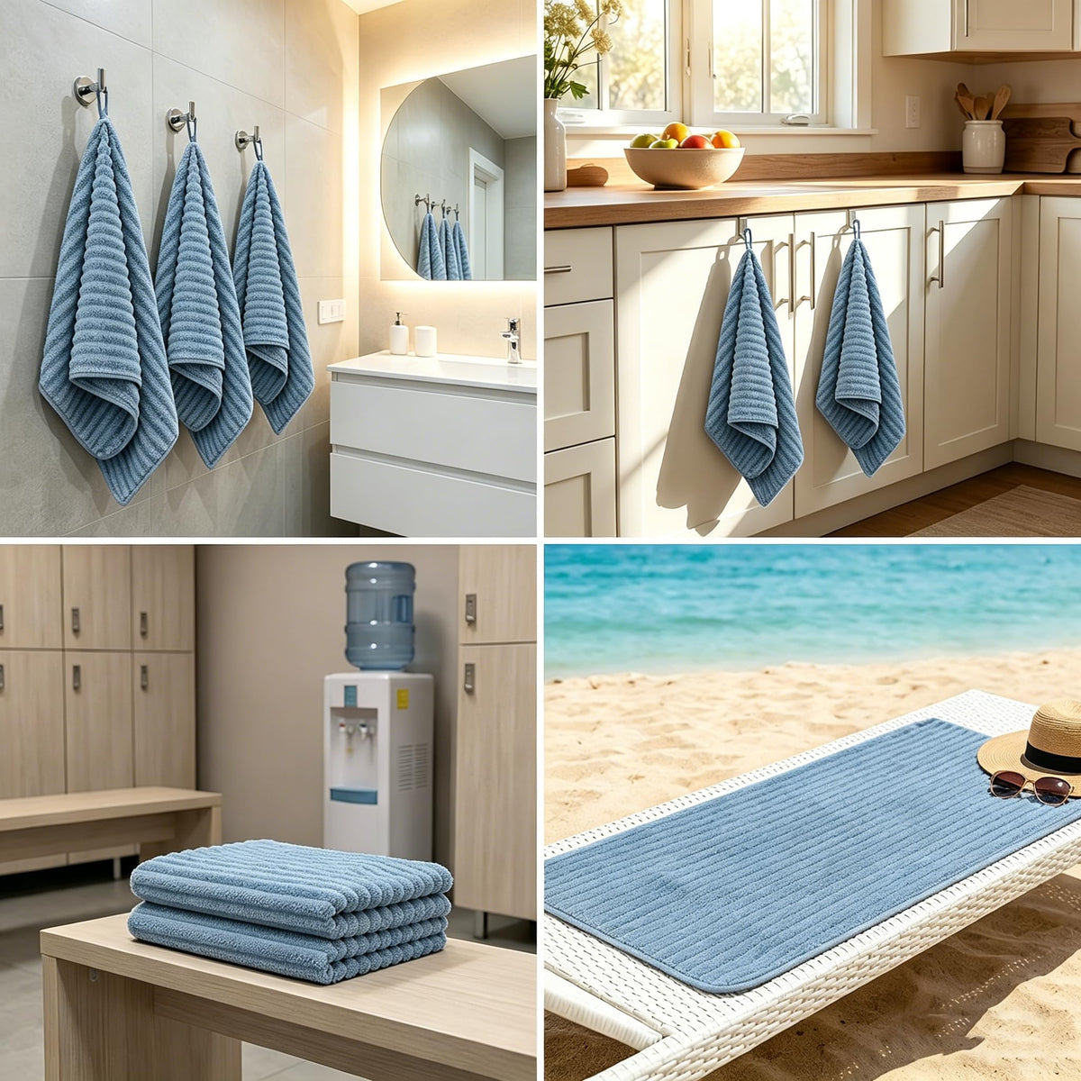 LMMINBZ towel set ready for gym, beach, or travel needs
