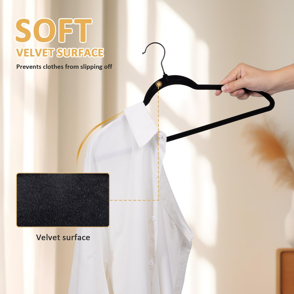 LMTrystFit hangers support heavy coats and knitwear up to 11 lb