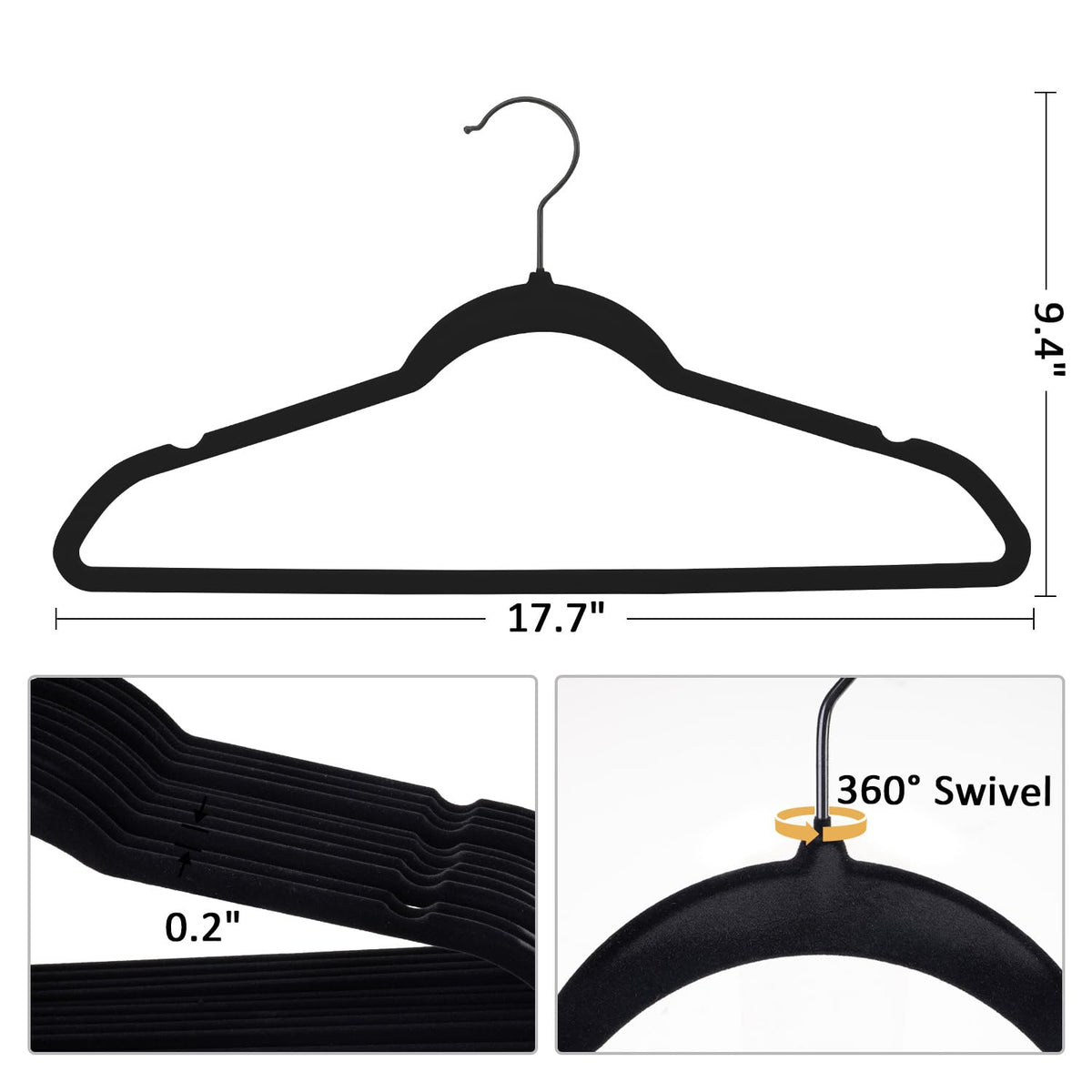 LMTrystFit velvet hanger with non-slip surface keeps clothes secure