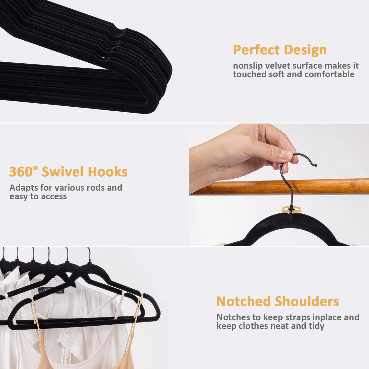 LMTrystFit slim velvet hanger demonstrates space-saving design
