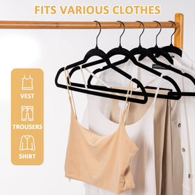 LMTrystFit velvet hangers with shoulder notches keep camisoles and strappy tops in place.
