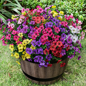 Lnoicy 20 bundle outdoor artificial flowers in seven color mix for vibrant porch decor