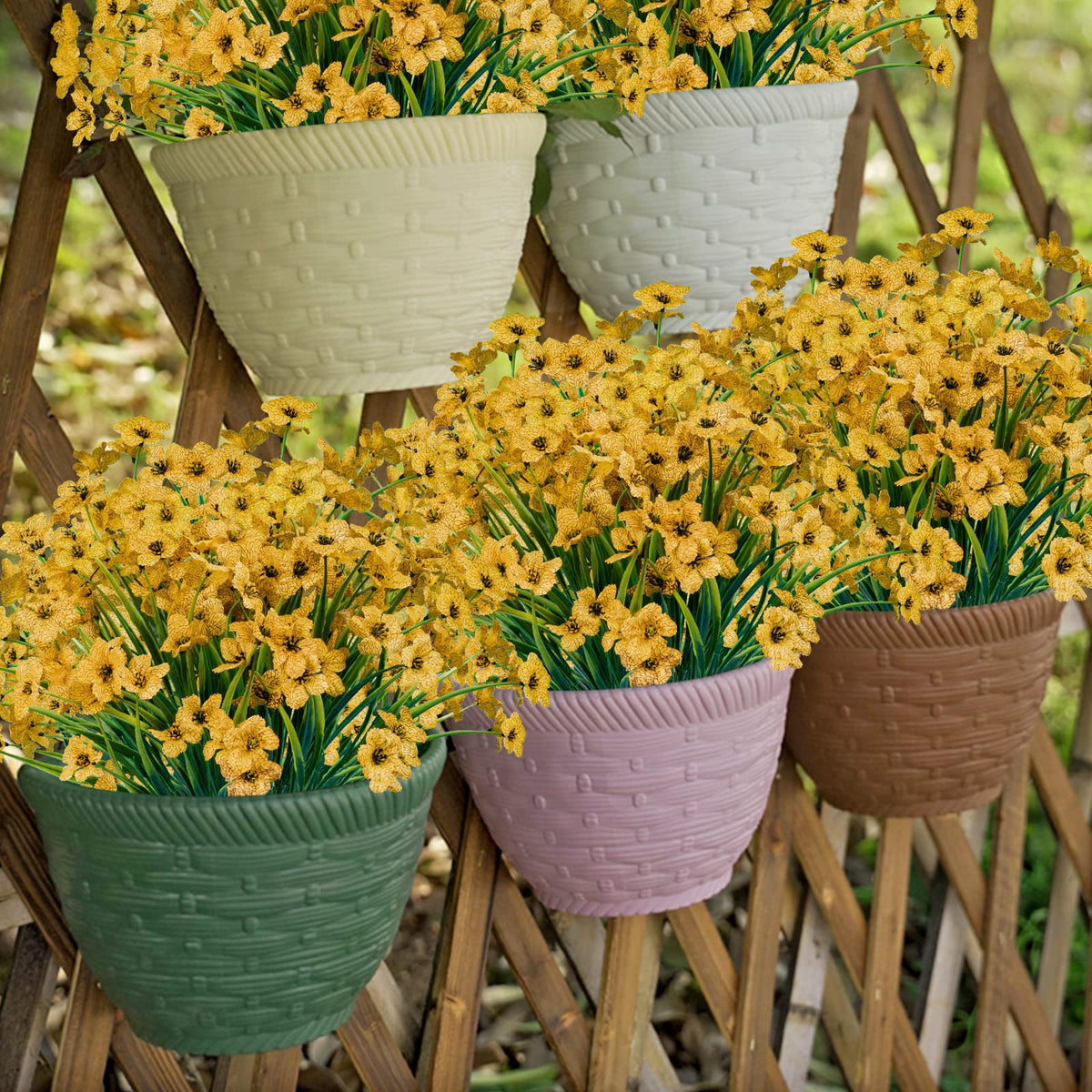Lnoicy balcony yellow artificial flowers designed for durable outdoor decor