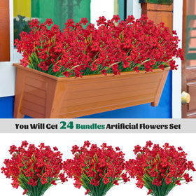 Lnoicy red artificial flowers for wedding decor, durable and reusable.