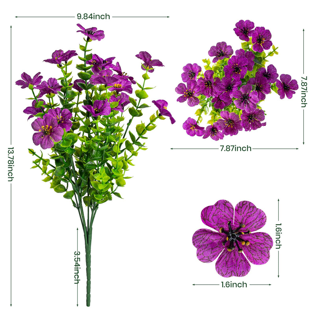Lnoicy faux eucalyptus flowers for porch decor enhances curb appeal and easy maintenance.