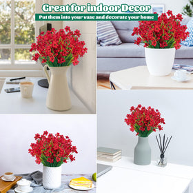 Lnoicy handmade red artificial flowers, crafted without glue.
