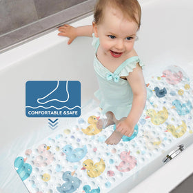Lnond universal-fit bath mat works with most tubs, sinks, and showers