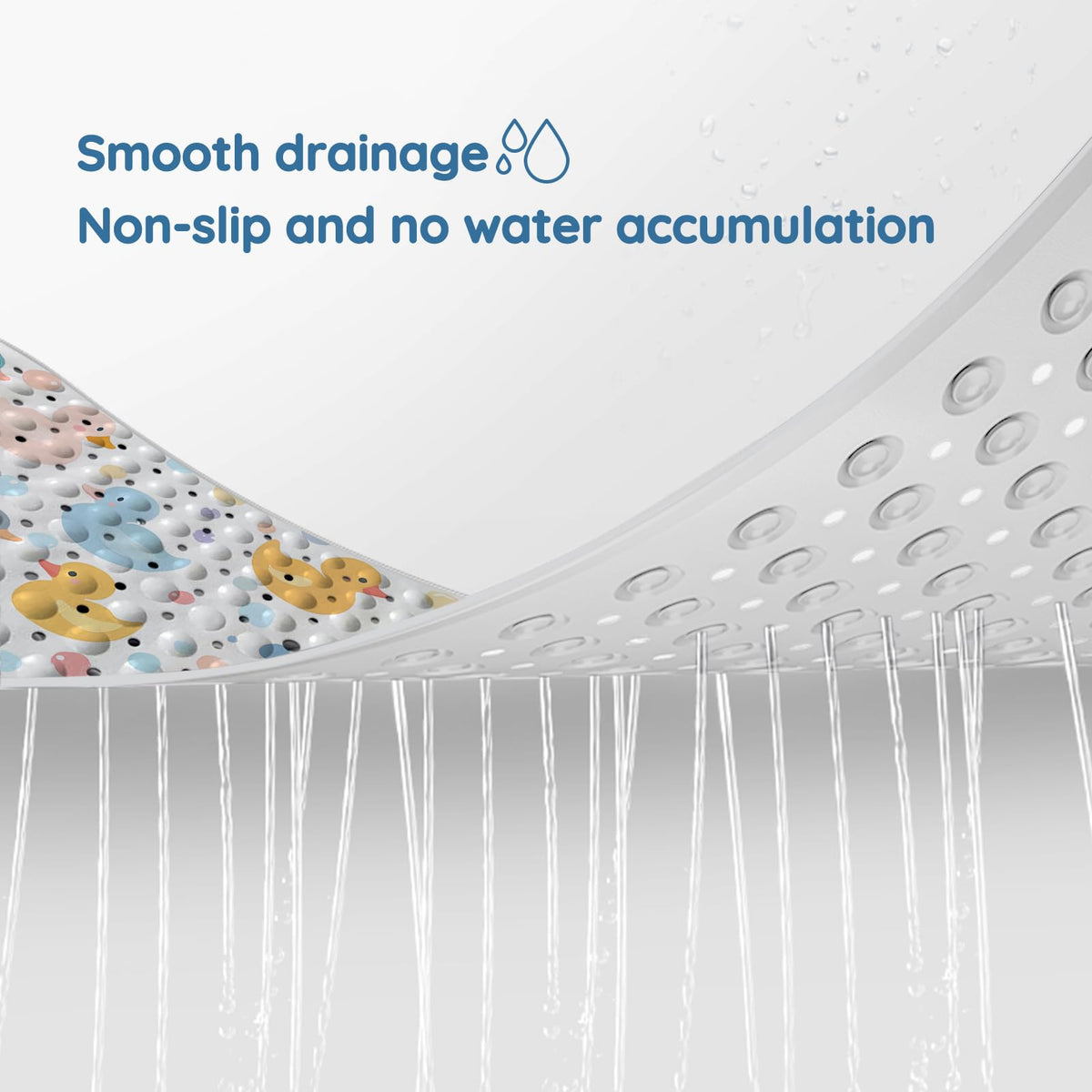Lnond bath mat perforations enable quick water drainage