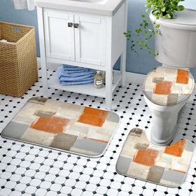 Lnond orange non-slip bath rug helps prevent slips on wet floors