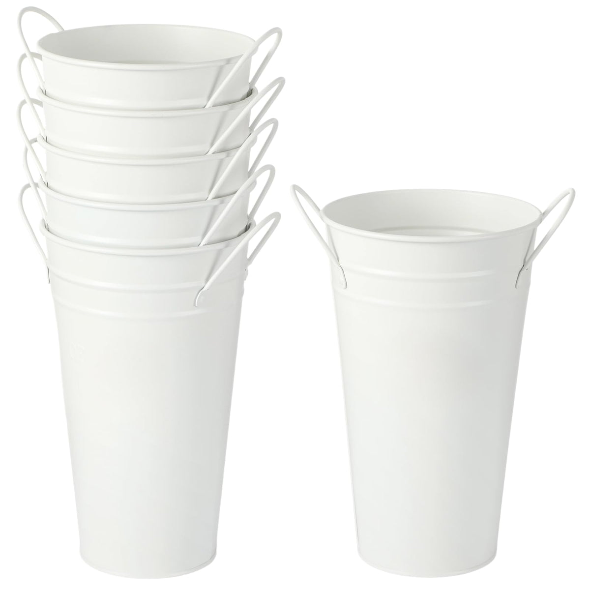 Lnrueg galvanized vases with handles for easy transport and versatile decor