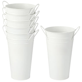 Lnrueg galvanized vases with handles for easy transport and versatile decor