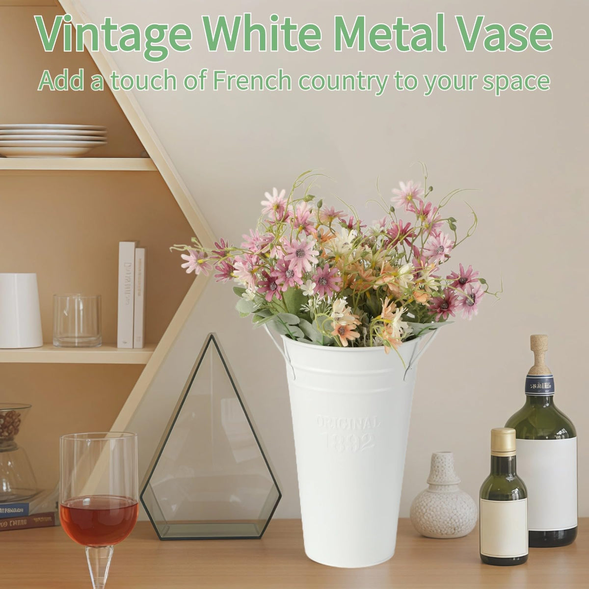 Lnrueg rust-proof galvanized vase highlighting durable farmhouse appeal