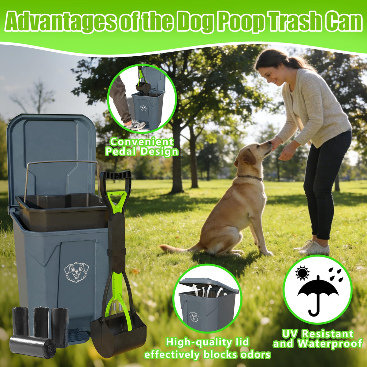 LNYBJS waste station inner bin with easy removal for quick bag changes.