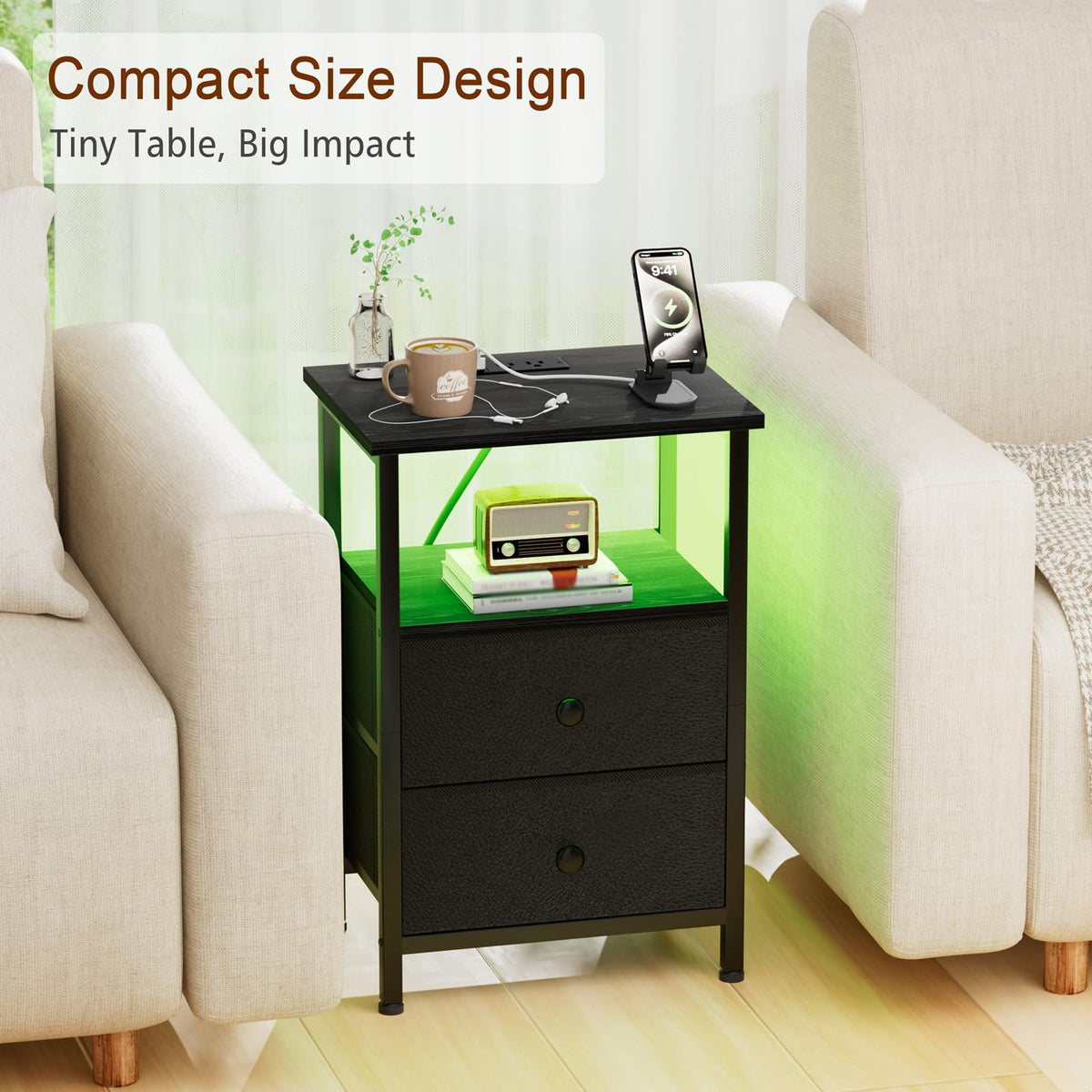 Adjustable LOAKEKEL feet stabilize on uneven floors and protect surfaces