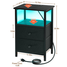Unboxing LOAKEKEL night stand with illustrated assembly instructions
