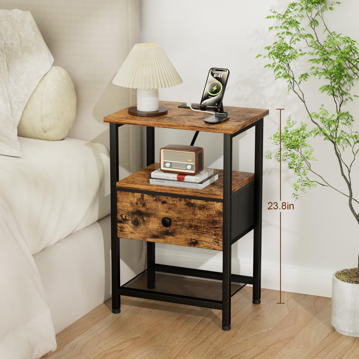 LOAKEKEL end table in living room corner, compact and neat