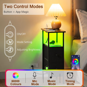 LOAKEKEL end table featuring USB, Type-C, and AC outlets for convenience