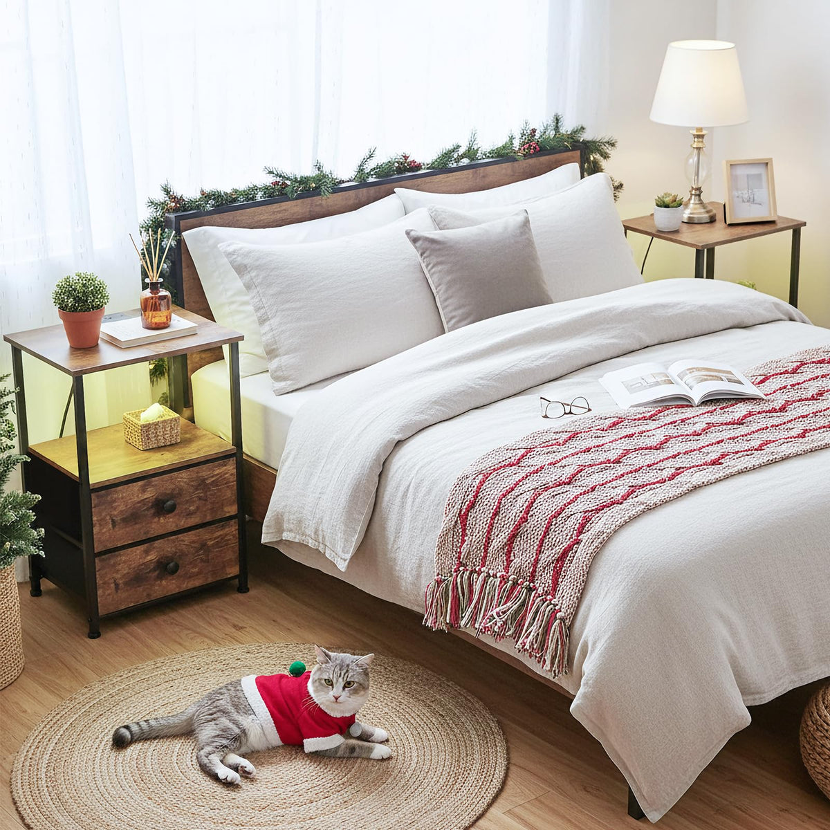 LOAKEKEL Gift-ready night stand set for bedrooms and small spaces.