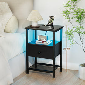 LOAKEKEL LED nightstand charging station with USB and outlets for nightly charging
