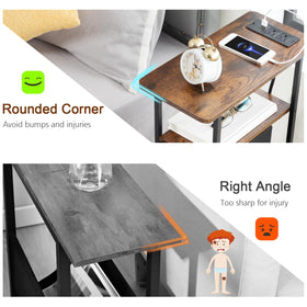Loakekel compact end table with quick, tool-free assembly guidance