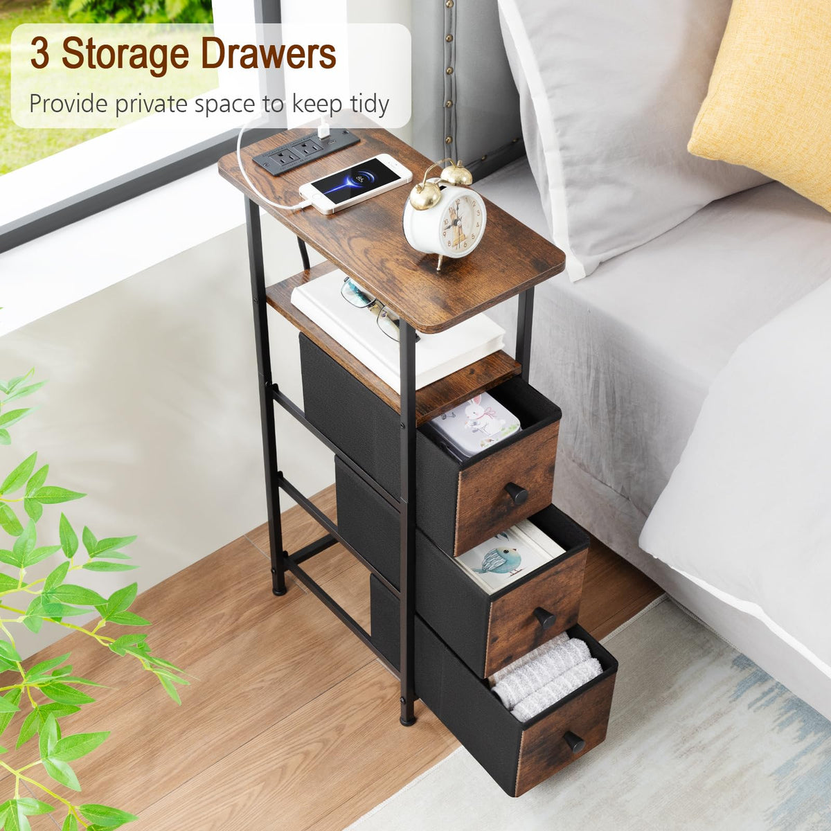 Loakekel closed drawer and open shelf for remotes and magazines