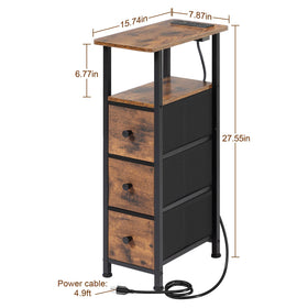 Loakekel wood-look top and iron frame provide sturdy support and style