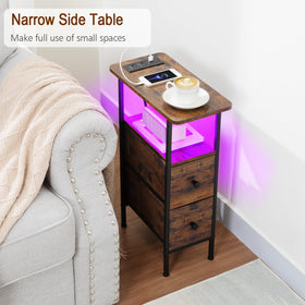 LOAKEKEL nightstand charge-station closeup with USB, Type-C, and outlets for convenient charging