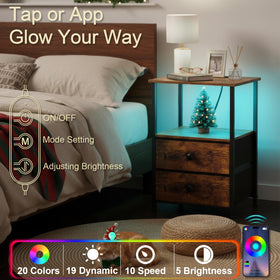 LOAKEKEL Fabric drawers offer discreet storage on the bedside table.