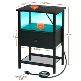 LOAKEKEL LED nightstand assembly guide with numbered parts