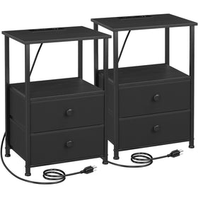 LOAKEKEL nightstand with charging station offering dual outlets for convenient nightly charging