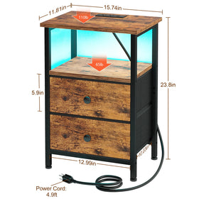 LOAKEKEL nightstand compact dimensions fit small spaces