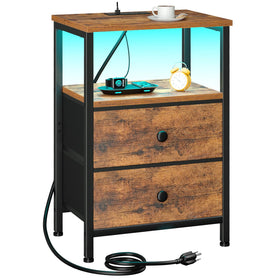 LOAKEKEL nightstand front view with LED strip for ambient lighting
