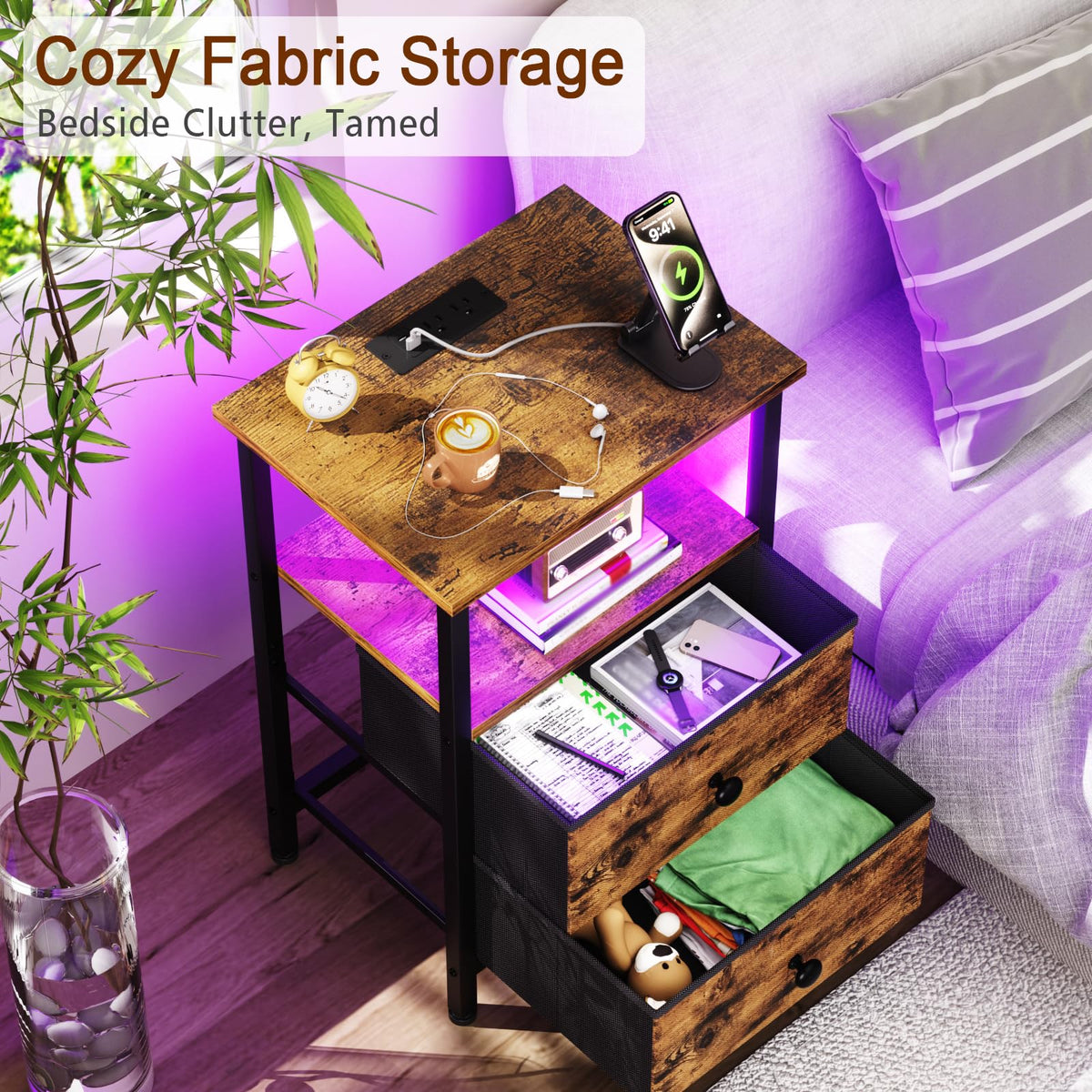 LOAKEKEL nightstand open shelf ideal for books or decor