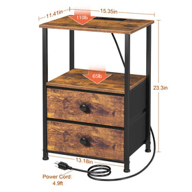 LOAKEKEL compact nightstand fits small spaces and easy to move.