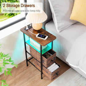 Two-nightstand set shown in living room setup for balance