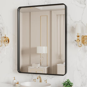 LOAAO wall-mount mirror showing adjustable horizontal or vertical hanging.