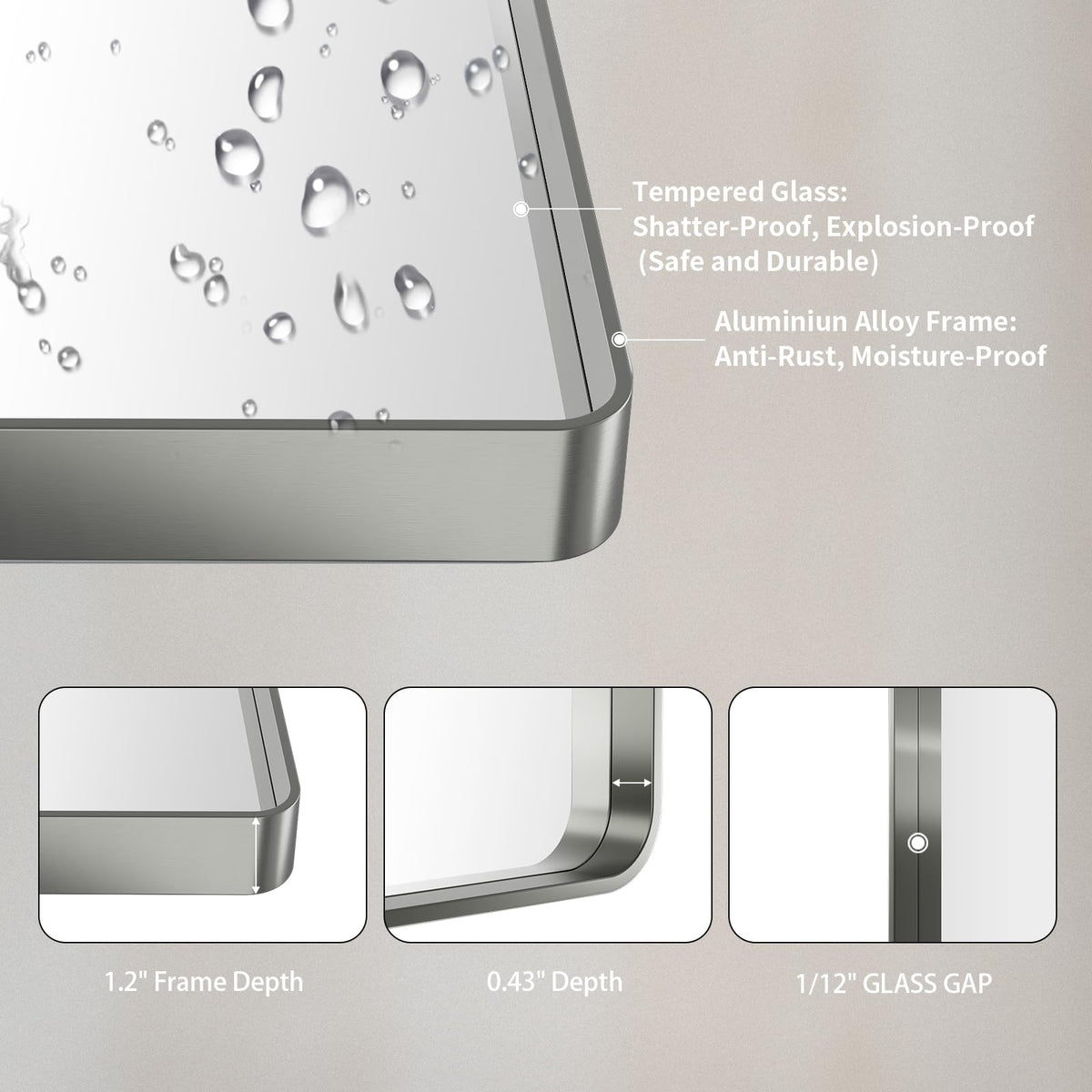 LOAAO contemporary wall-mirror decor that complements bathrooms and bedrooms.