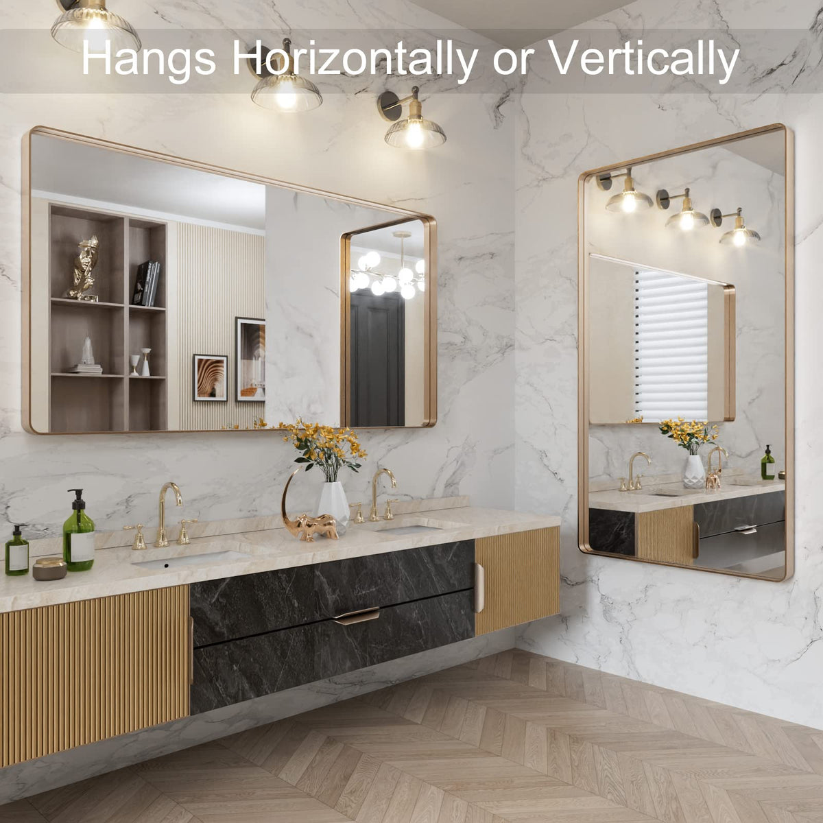 LOAAO secure-brackets hanging system keeps the mirror firmly attached