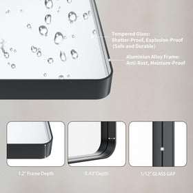 LOAAO anti-rust aluminum frame on bathroom mirror