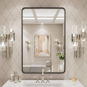 LOAAO mirror suits bathrooms and other rooms, enhancing contemporary décor.