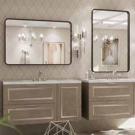 LOAAO modern bathroom mirror with soft reflection in matte black