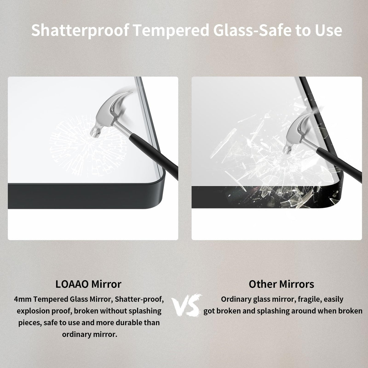 LOAAO multipurpose mirror suits bathrooms, bedrooms, and entryways for versatile decor.